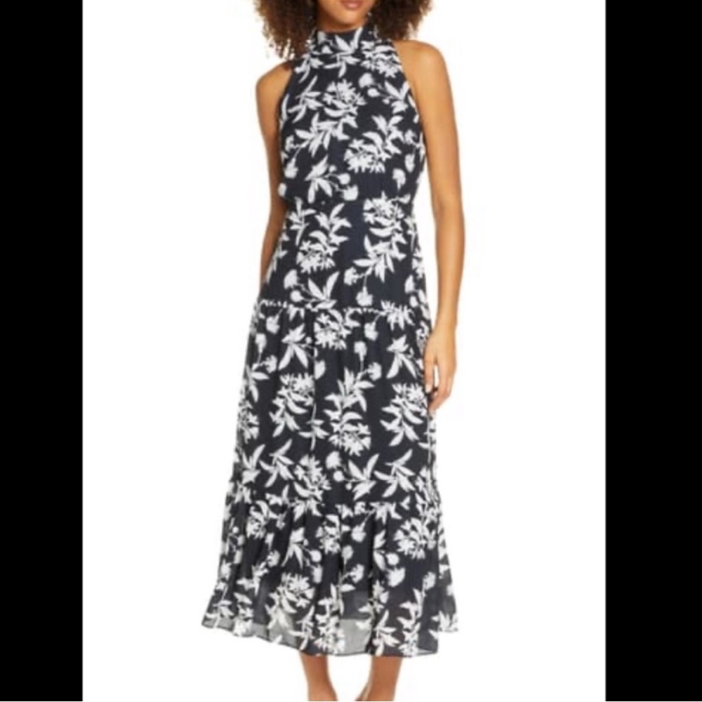Sam Edelman Black and White Floral Maxi Dress